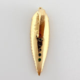 Dije Hoja De Laurel Esmeraldas 17pts 0.65gr / 1.6cm / Oro Amarillo 18K ©