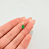 Dije Piedra Abultada Esmeralda 35pts 0.5gr / 1.1cm / Oro Amarillo 18K ©