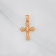 Dije Cruz Trebol Diamantado Florencial 1.35g / 2.03cm Oro Rosa 18K