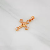 Dije Cruz Trebol Diamantado Florencial 1.35g / 2.03cm Oro Rosa 18K