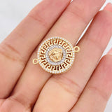Herraje Medusa Tribal 3.55g / 2.05cm Dos Oros Amarillo Blanco 18K