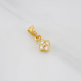 Dije Flor Bordes Texturizados 0.75g / 1cm Dos Oros Amarillo Blanco 18K