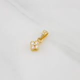 Dije Flor Bordes Texturizados 0.75g / 1cm Dos Oros Amarillo Blanco 18K