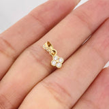 Dije Flor Bordes Texturizados 0.75g / 1cm Dos Oros Amarillo Blanco 18K