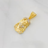 Dije Rostro de Cristo 3.55g / 3cm Dos Oros Amarillo Blanco 18K