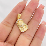 Dije Rostro de Cristo 3.55g / 3cm Dos Oros Amarillo Blanco 18K