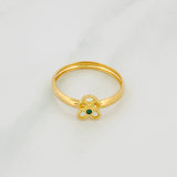 Anillo Flor Bordeada 1g / T7 1/4 Oro Amarillo 18K