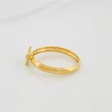 Anillo Flor Bordeada 1g / T7 1/4 Oro Amarillo 18K