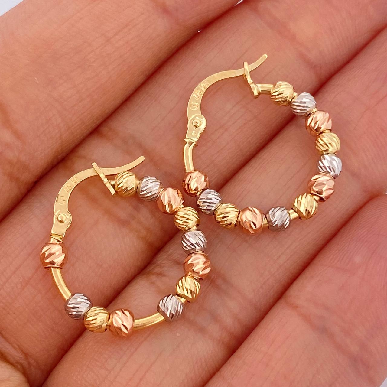 Candongas Militar 1.95gr / 2cm / Tres Oros 18K &