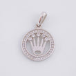 Dije Circulo Corona 2.1g / 2.4cm Oro Blanco 18K