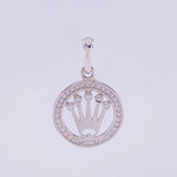Dije Circulo Corona 2.1g / 2.4cm Oro Blanco 18K