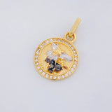 Dije Medalla San Miguel Arcangel 2.4g / 2.3cm Dos Oros Amarillo Blanco 18K