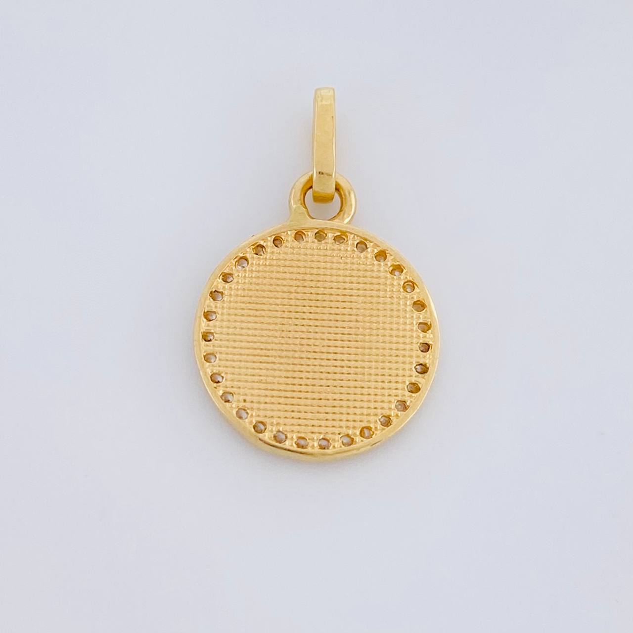Dije Medalla San Miguel Arcangel 2.2g / 2.3cm Dos Oros Amarillo Blanco 18K