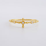 Anillo Cruz de Esferas 0.7g / T5 1/2 Oro Amarillo 18K