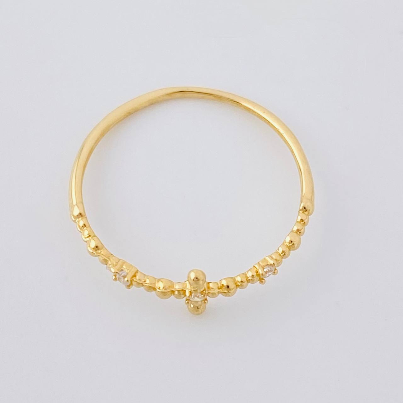 Anillo Cruz de Esferas 0.7g / T5 1/2 Oro Amarillo 18K