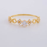 Anillo Solitario Rombos Intercalados 1.1g / T7 1/4 Oro Amarillo 18K
