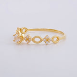 Anillo Solitario Rombos Intercalados 1.1g / T6 Oro Amarillo 18K