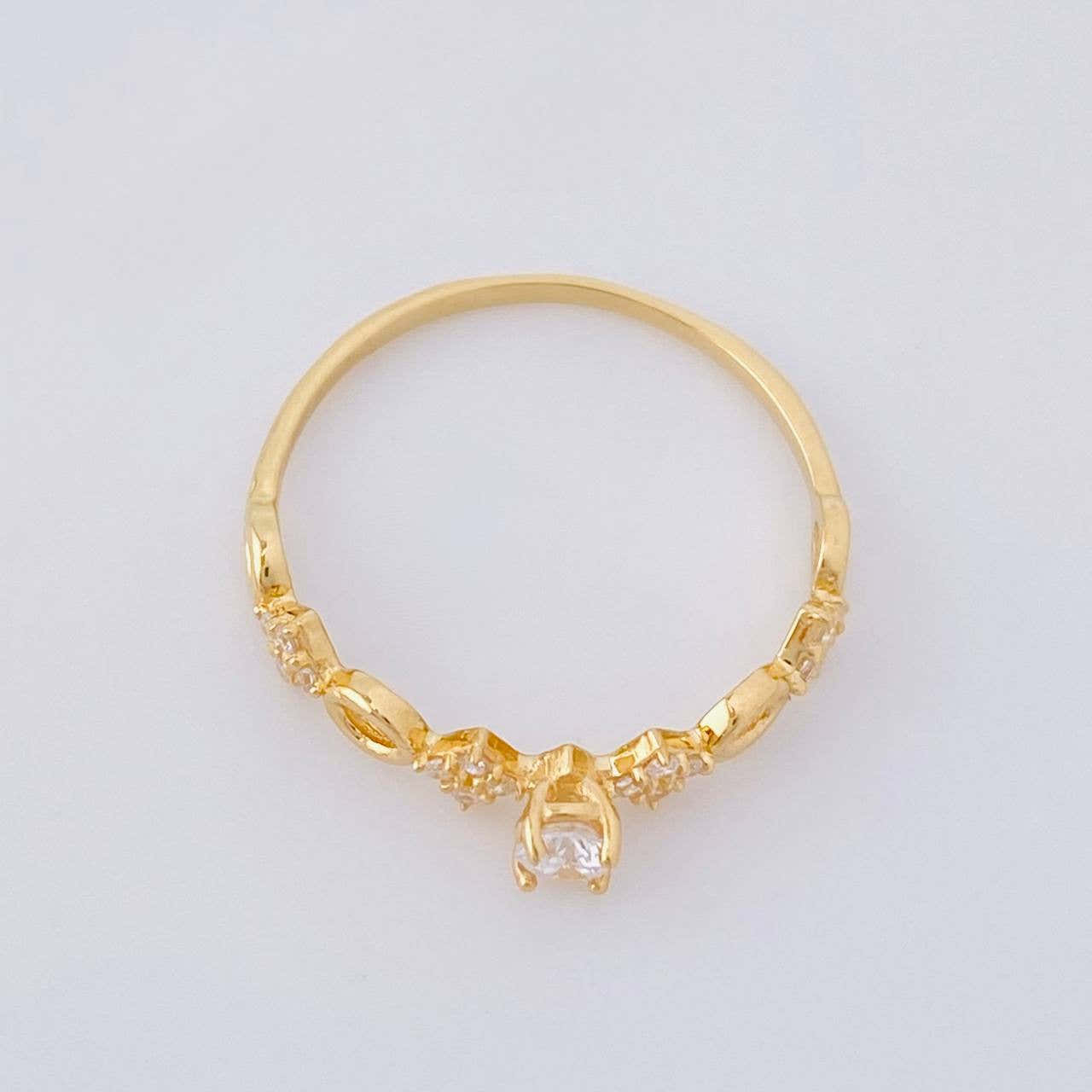 Anillo Solitario Rombos Intercalados 1.1g / T6 Oro Amarillo 18K