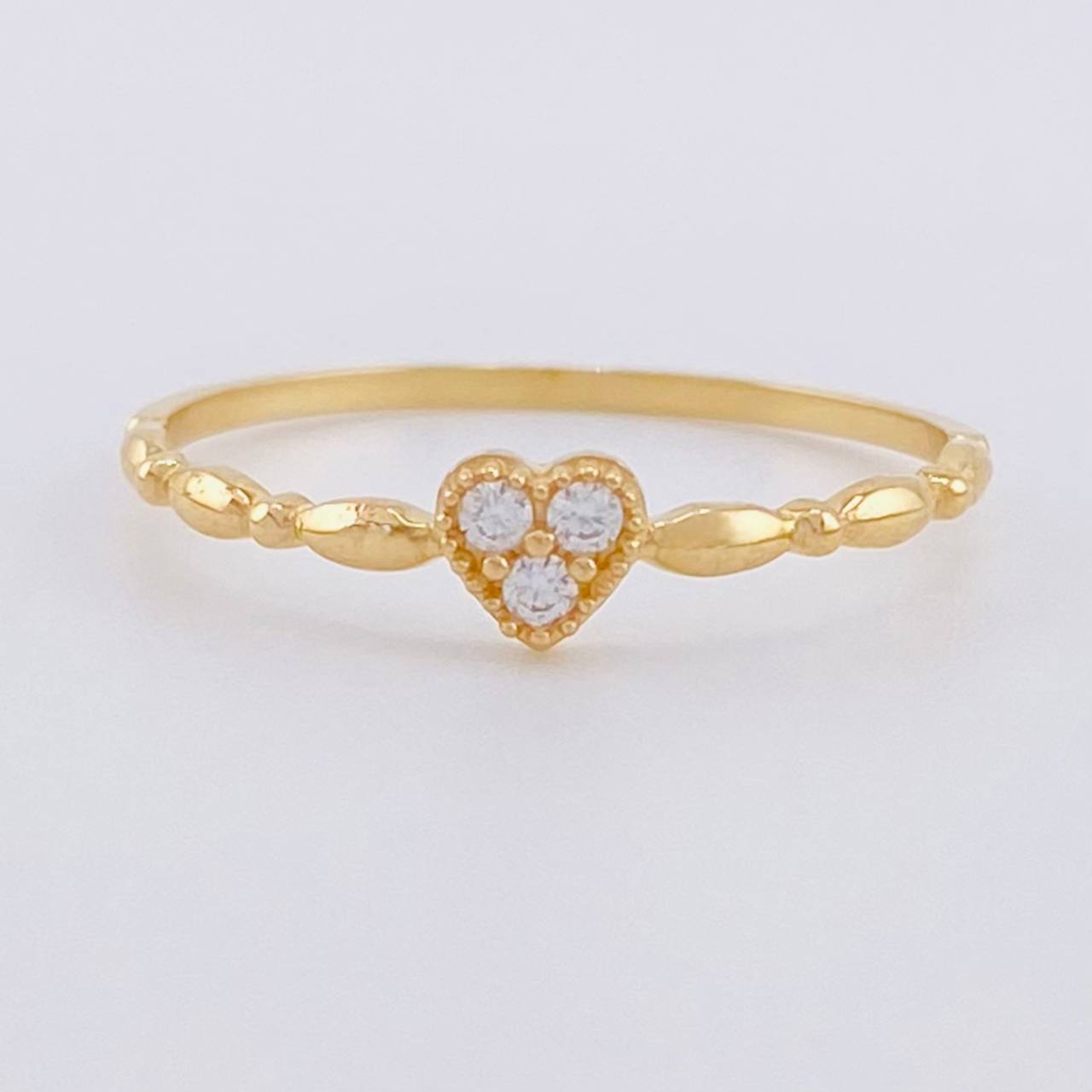 Anillo Corazón Burbujas 0.9g / T6 1/2 Oro Amarillo 18K