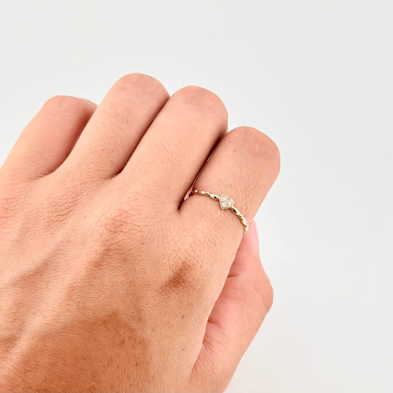 Anillo Corazón Burbujas 0.9g / T6 1/2 Oro Amarillo 18K