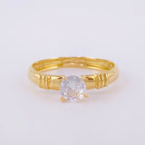 Anillo Solitario Trio Lineas 1.7g / T6 3/4 Oro Amarillo 18K