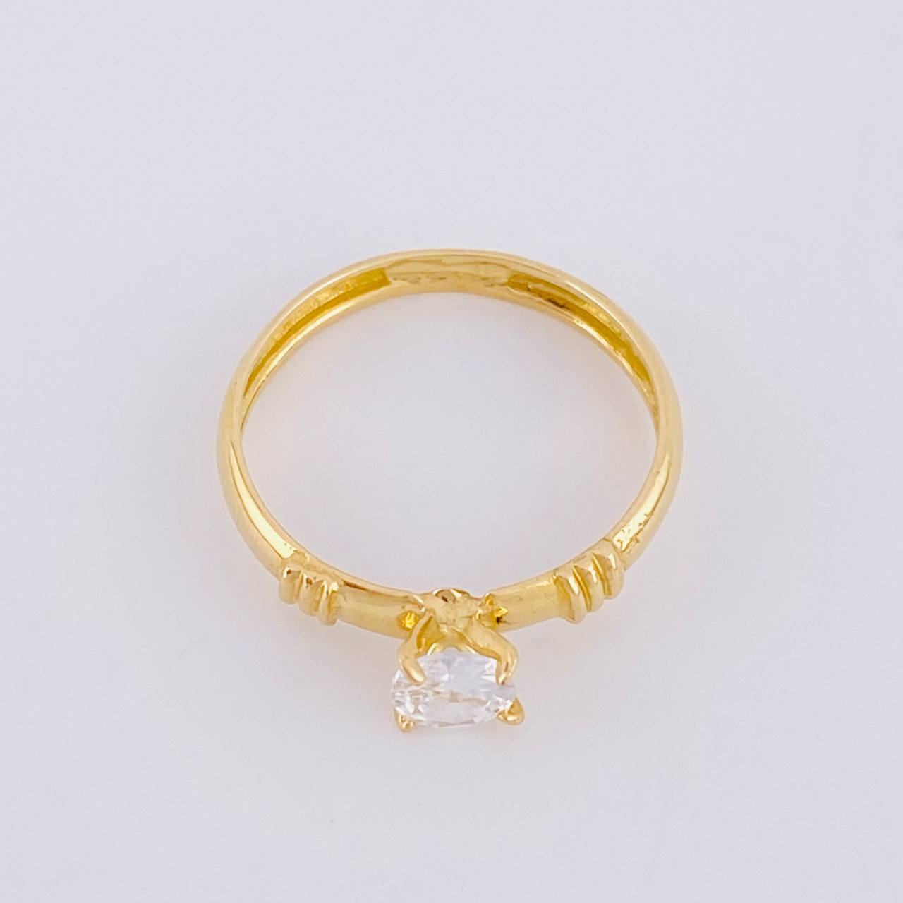 Anillo Solitario Trio Lineas 1.7g / T6 3/4 Oro Amarillo 18K