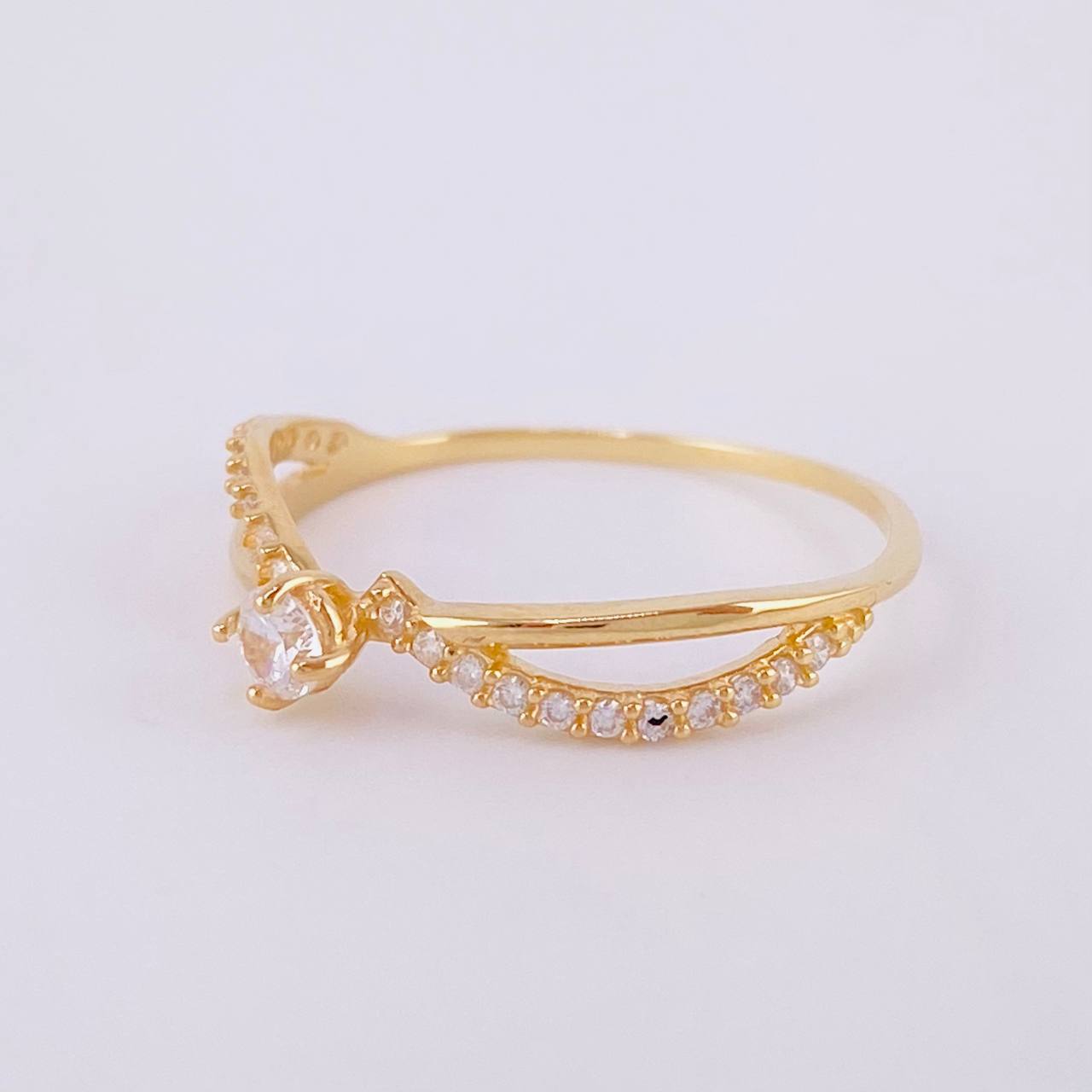 Anillo Solitario Listón Infinito 1.2g / T6 1/4 Oro Amarillo 18K