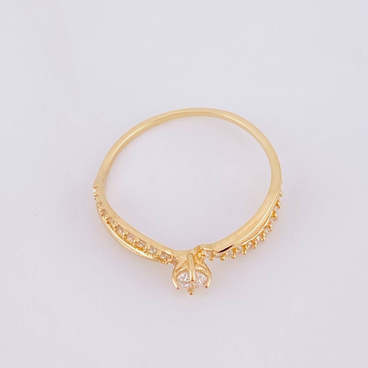 Anillo Solitario Listón Infinito 1.2g / T6 1/4 Oro Amarillo 18K