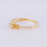 Anillo Solitario Medio Carril Tupido 1.25g / T5 3/4 Oro Amarillo 18K