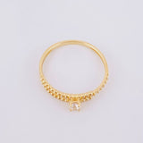 Anillo Solitario Medio Carril Tupido 1.25g / T5 3/4 Oro Amarillo 18K