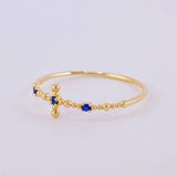 Anillo Cruz de Esferas 0.7g / T7 1/4 Oro Amarillo 18K