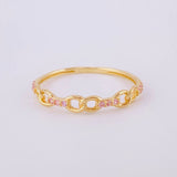 Anillo Eslabones Intercalados 0.95g / T6 Oro Amarillo 18K