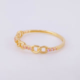 Anillo Eslabones Intercalados 0.95g / T6 Oro Amarillo 18K