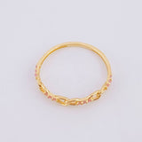 Anillo Eslabones Intercalados 0.95g / T6 Oro Amarillo 18K