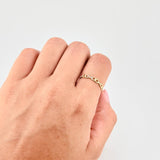 Anillo Eslabones Intercalados 0.95g / T6 Oro Amarillo 18K