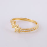 Anillo Doble Estrella 1.55g / T5 Oro Amarillo 18K