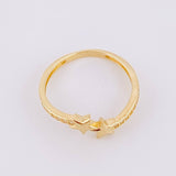 Anillo Doble Estrella 1.55g / T5 Oro Amarillo 18K