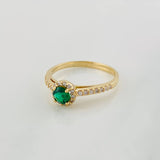 Anillo Halo Circulo 2.25g / T7 Oro Amarillo 18K