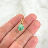 Dije Morralla Esmeralda Mediana Oro Amarillo 18K (Joya)