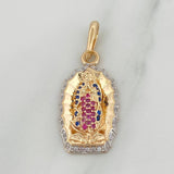 Dije Virgen De Guadalupe 4.25 g / 3.3 cm Dos Oros Amarillo Blanco 18K