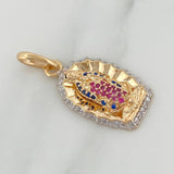 Dije Virgen De Guadalupe 4.25 g / 3.3 cm Dos Oros Amarillo Blanco 18K
