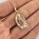Dije Virgen De Guadalupe 4.25 g / 3.3 cm Dos Oros Amarillo Blanco 18K