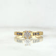 Anillo Solitario Cuatro Puntos 2.4gr / T7 / Circones Azules Blanco Oro Amarillo