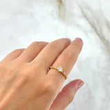 Anillo Solitario Ojos Punteados 1.8gr / T8 / Circones Azules Blanco Oro Amarillo