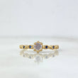 Anillo Solitario Ojos Punteados 1.8gr / T8 / Circones Azules Blanco Oro Amarillo