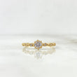 Anillo Solitario Ojos Punteados 1.85gr / T8 1/4 / Circones Blancos Oro Amarillo