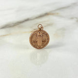 Dije San Benito 1.35gr / 2.5cm / Troquelado Oro Rosa &