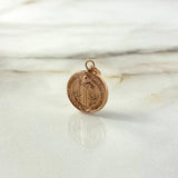 Dije San Benito 1.35gr / 2.5cm / Troquelado Oro Rosa &