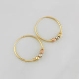 Candongas Trio Bolas 1.25g / 2cm Tres Oros 18K