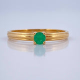 Anillo Solitario Esmeralda 12Pts 1.75gr / T7 1/2 / Oro Amarillo 18K %